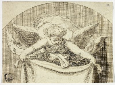 Putto Holding Sudarium od Cornelis Bloemaert