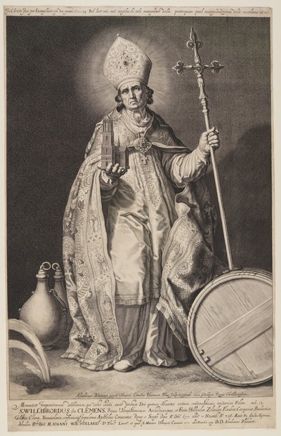 Svatý Willibrord, deska 2, z knihy Biskupové z Utrechtu od Cornelis Bloemaert