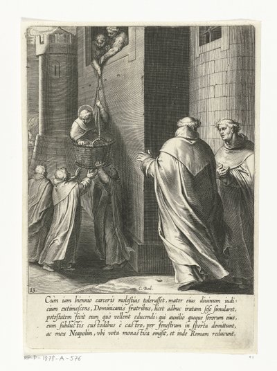 Thomas uteče z vězení Život svatého Tomáše Akvinského (název série) od Cornelis Boel