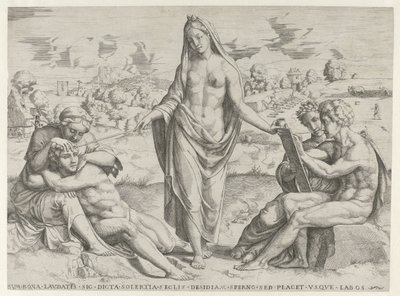 Vynalézavost odměňuje píli a trestá lenost od Cornelis Bos (attributed to)