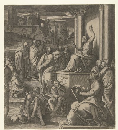 Kristus káže lidem od Cornelis Bos (possibly)
