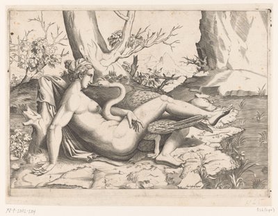 Leda a labuť od Cornelis Bos (possibly)