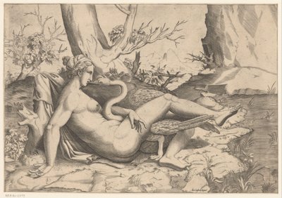 Leda a labuť od Cornelis Bos (possibly)