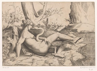 Leda a labuť od Cornelis Bos (possibly)