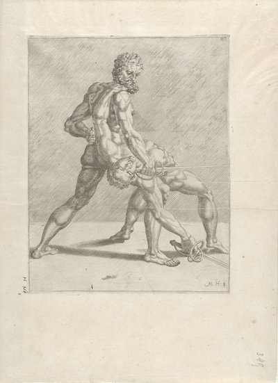Dva šermíři Šermíři (název série) od Cornelis Bos (possibly)