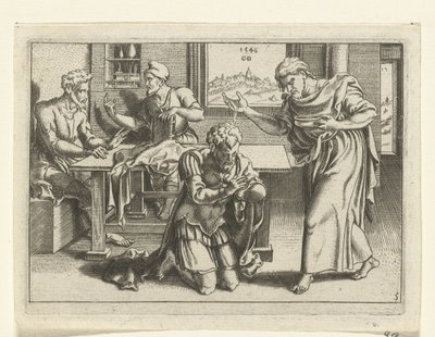 Ananiáš křtí Pavla The Life of Paul (název série) od Cornelis Bos