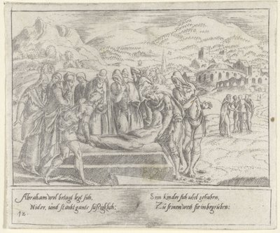 Abrahámův pohřeb The Life of Abraham (název série) od Cornelis Bos