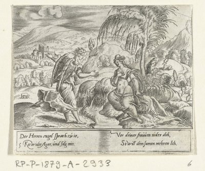 Anděl vezme Hagar zpět The Life of Abraham (název série) od Cornelis Bos