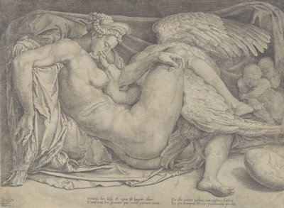 Leda a labuť, 1544-66. od Cornelis Bos