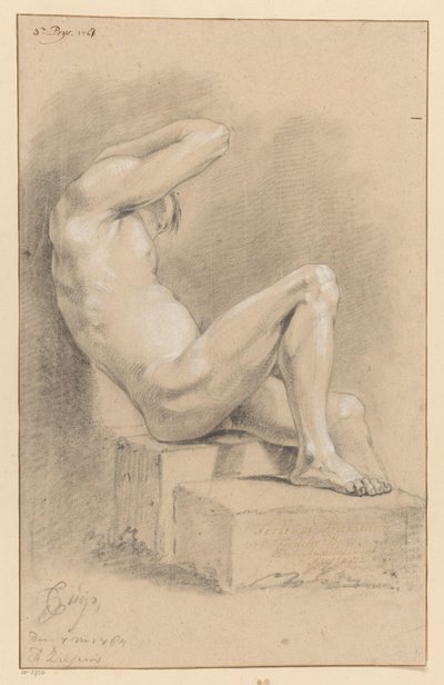Sedící mužský akt, boční pohled (3. cena 1767) od Cornelis Buys