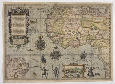 Mapa Afriky ze 16. století. od Cornelis Claesz