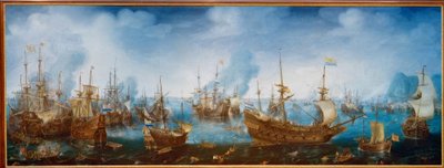 Bitva o Gibraltar 25. dubna 1607 od Cornelis Claesz  van Wieringen