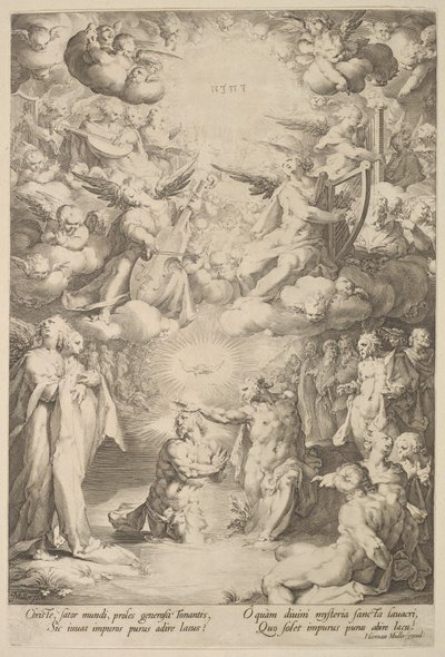 Křest Krista, ca. 1600 od Cornelis Cornelisz van Haarlem
