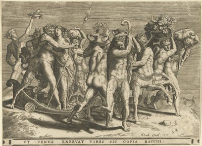 Bakchus a Venuše v kočáru taženém kentaury od Cornelis Cort (rejected attribution)