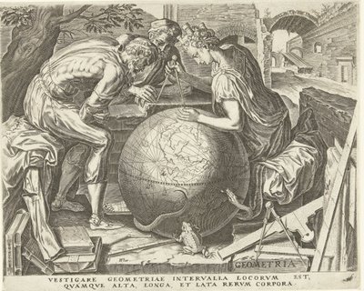 Geometrie (geometrie) Sedm svobodných umění (Artes Liberales) (název série) od Cornelis Cort