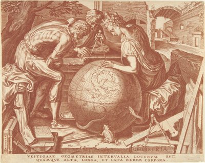 Geometrie (geometrie) Sedm svobodných umění (název série) od Cornelis Cort