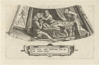 Jákob dostává od Izáka otcovské požehnání The History of Jacob (název série) od Cornelis Cort