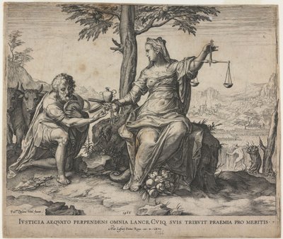 Justice Rewards Toil, 1566 od Cornelis Cort