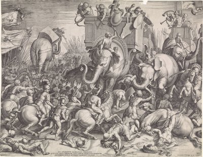 Bitva u Zamy mezi Scipio a Hannibalem od Cornelis Cort