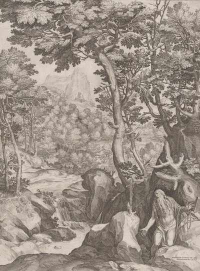 Svatý Onuphrius v divočině, 1574. od Cornelis Cort