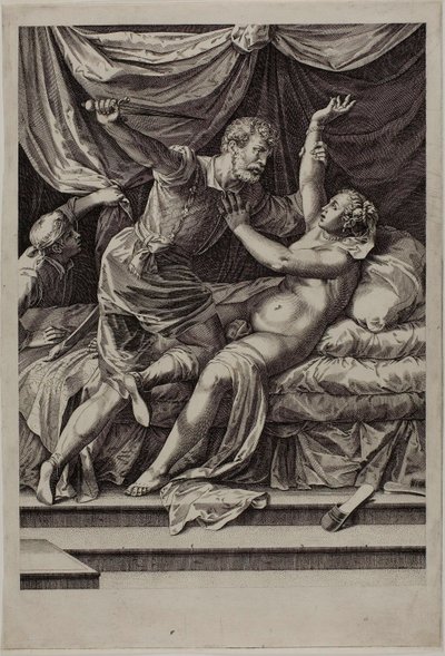 Tarquin a Lukrécie od Cornelis Cort