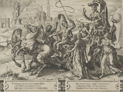 Triumph of Pride, z Cyklus proměn lidských záležitostí, deska 3, 1564. od Cornelis Cort