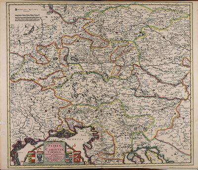 Ducatus Stiriae et Carintiae Carniolae Cilleiae que comitatus nova tabula que et pars est meridionalior circuli Austriaci od Cornelis Danckerts