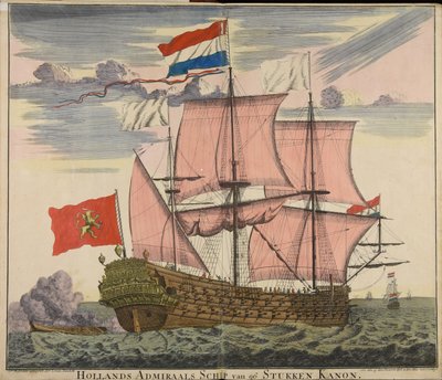 Nizozemská admirálská loď s 96 děly od Cornelis Danckerts