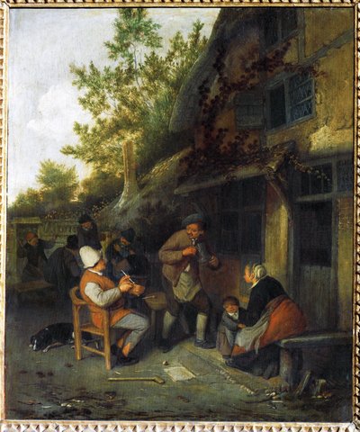 Farmáři před hospodou (malba na dubovém dřevě) od Cornelis Dusart