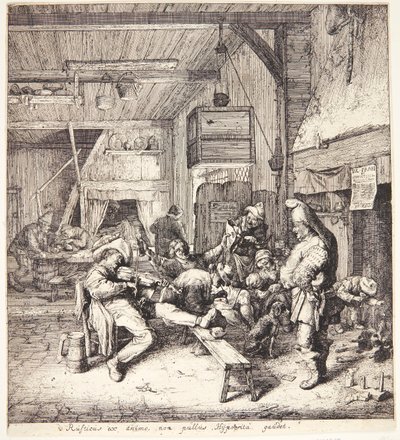 Houslista v hostinci od Cornelis Dusart