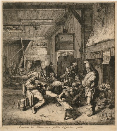 Houslista v hostinci od Cornelis Dusart