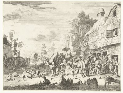 Velký vesnický jarmark od Cornelis Dusart