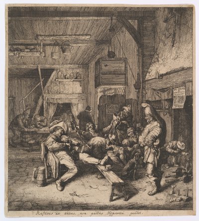 Houslista sedící v hostinci, 1685. od Cornelis Dusart