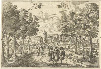 Turisté a hrad od Cornelis Elandts