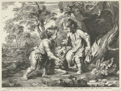 Jana Křtitele a Krista jako děti od Cornelis Galle (I) (possibly)