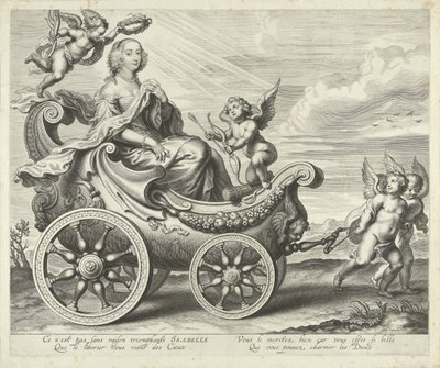 Clara Isabella de Ligne-Arenberg (?) v triumfálním voze od Cornelis Galle (I)