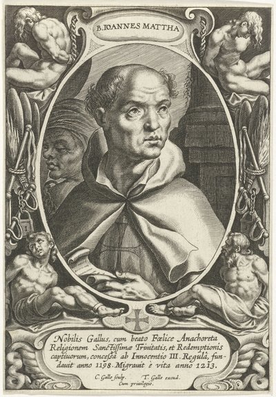 Svatý Jan z Mathy B. Ioannes Mattha (titul na předmětu) Zakladatelé náboženských řádů (název série) od Cornelis Galle (I)