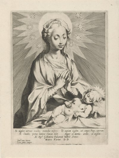 Marie uctívá dítě Krista od Cornelis Galle (I)