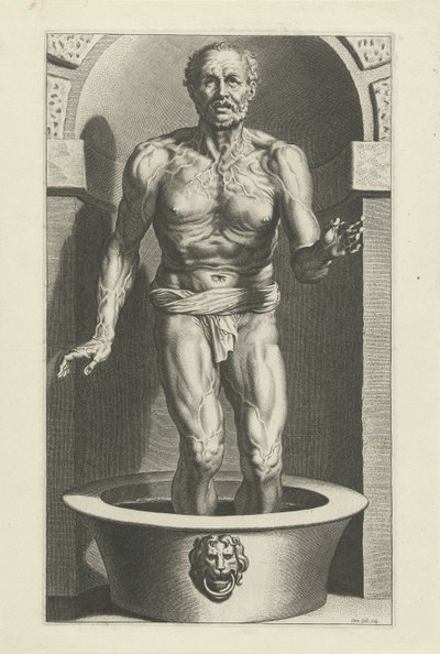 Seneca stojící s nohama ve vaně od Cornelis Galle (I)
