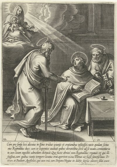 Tomáše učili Petr a Pavel Život svatého Tomáše Akvinského (název série) od Cornelis Galle (I)