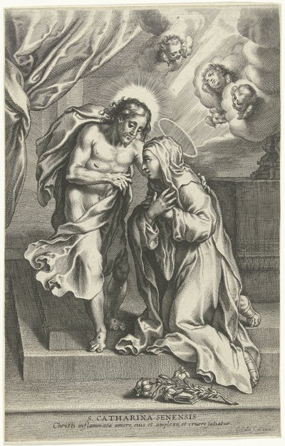 Kristus a svatá Kateřina Sienská od Cornelis Galle (II)