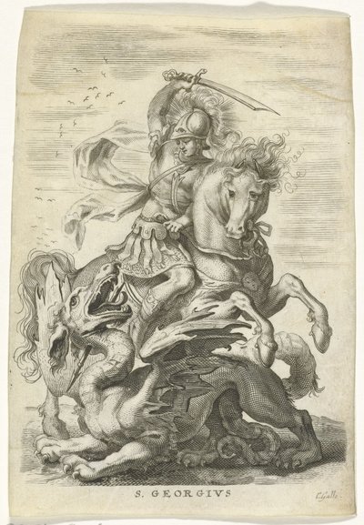 H. Joris bojuje s drakem od Cornelis Galle (II)