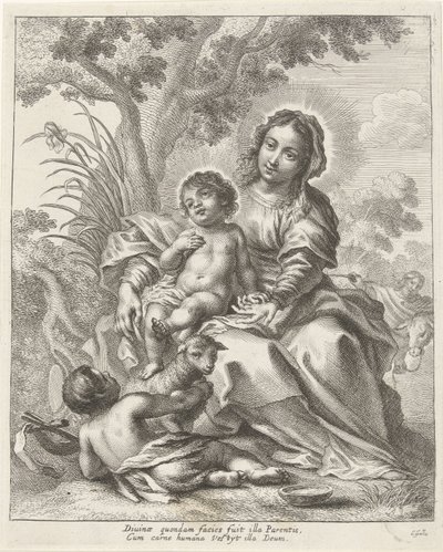 Svatá rodina s Janem Křtitelem jako dítětem od Cornelis Galle (II)