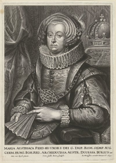 Portrét Marie Anny Rakouské, manželky císaře Ferdinanda III od Cornelis Galle (II)