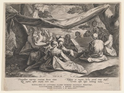 Hudební večírek pod širým nebem, konec 16. a začátek 17. století. od Cornelis Galle I