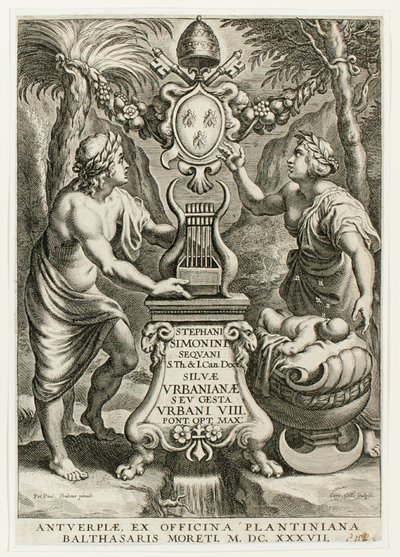 Titulní strana z knihy Silvae Urbanianae od Cornelis Galle I