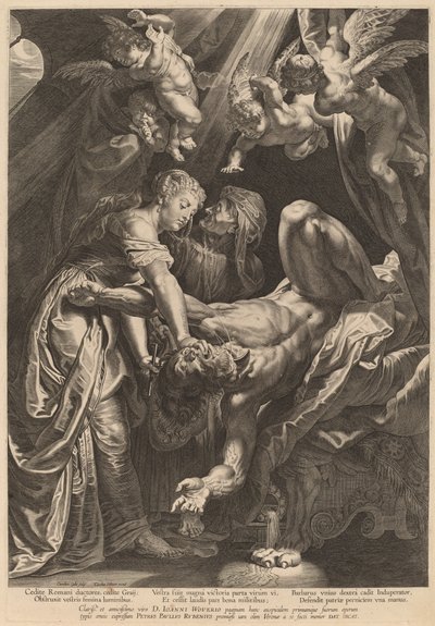 Judith stětí Holoferna od Cornelis Galle I after Sir Peter Paul Rubens