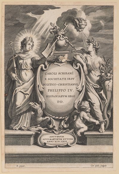 Titulní strana pro Carolus Scribani, Politico-Christianus od Cornelis Galle I after Sir Peter Paul Rubens