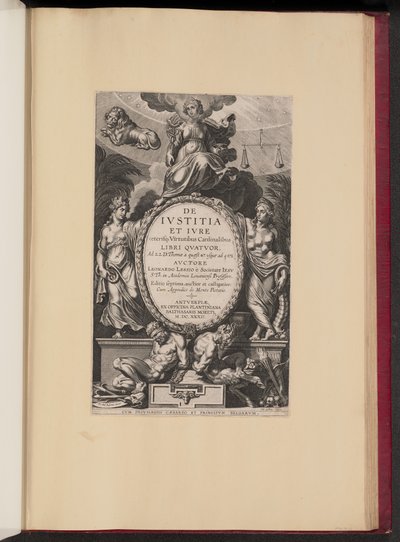 Titulní strana pro Leonard Lessius, De Ivstitia et Ivre od Cornelis Galle I after Sir Peter Paul Rubens
