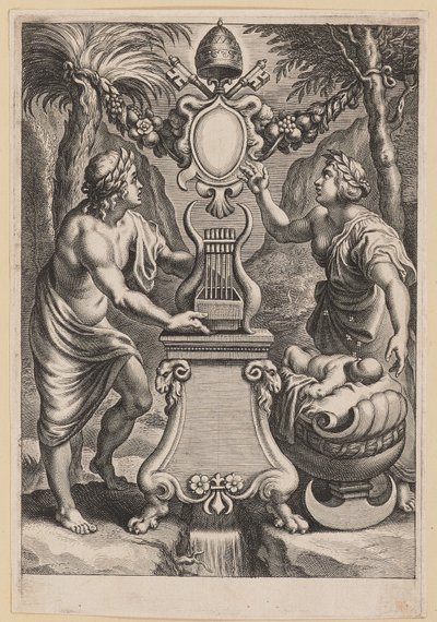 Titulní strana pro M.C. Sarbievsky, Lyricum Book IV od Cornelis Galle I after Sir Peter Paul Rubens